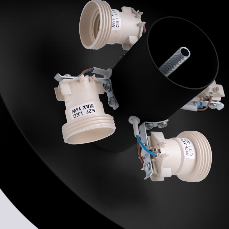 Laelamp OMIQ 4xE27/15W/230V, läbimõõt 30 cm, must