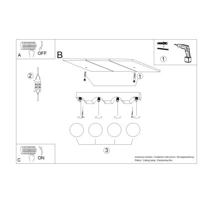 Laevalgusti BULBO 4xG9/8W/230V pöök/valge