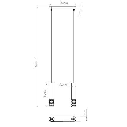 Lühter LAMI 2xGU10/10W/230V valge