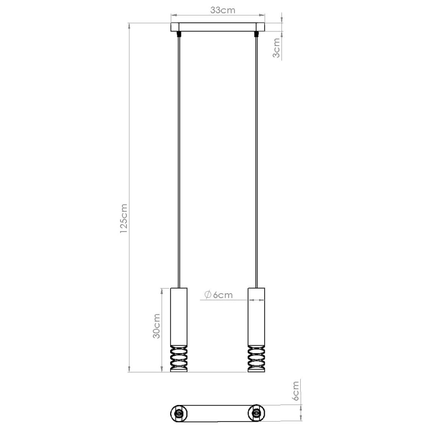 Lühter LAMI 2xGU10/10W/230V valge
