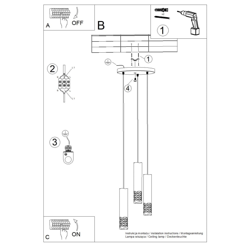 Lühter LIRO 3xGU10/10W/230V valge