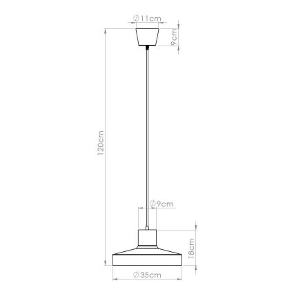 Lühter BILO 1xE27/15W/230V d. 35 cm must