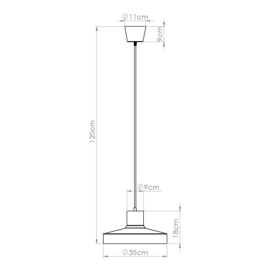 Lühter BILO 1xE27/15W/230V d. 35 cm must