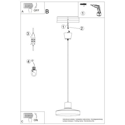 Lühter BILO 1xE27/15W/230V d. 35 cm must