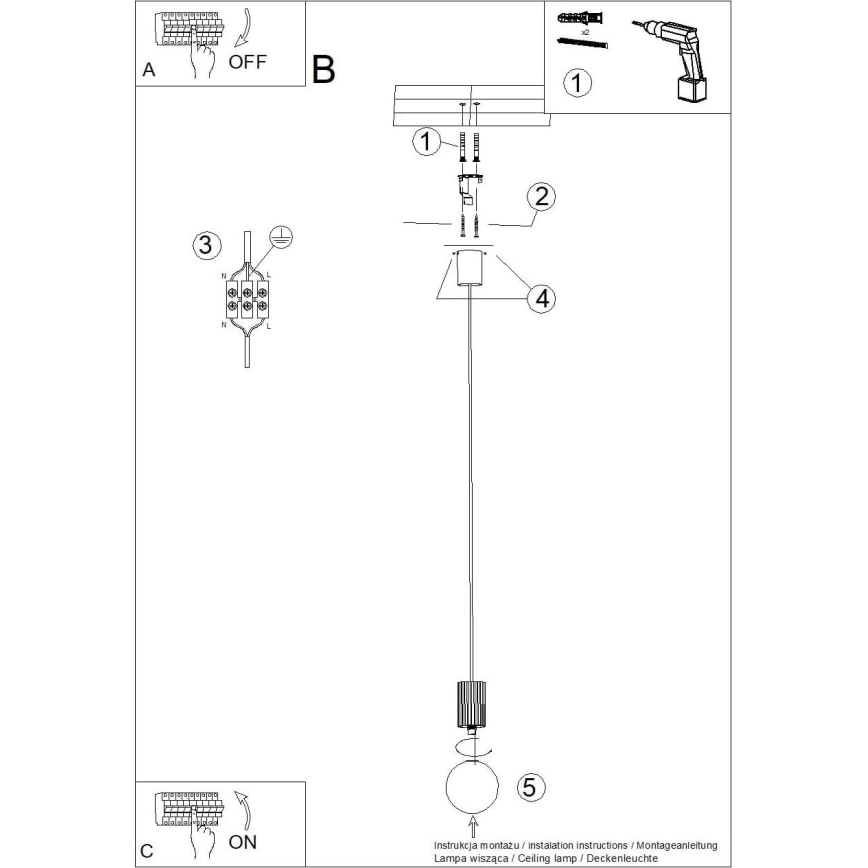 Lühter HALO 1xG9/8W/230V d. 12 cm must