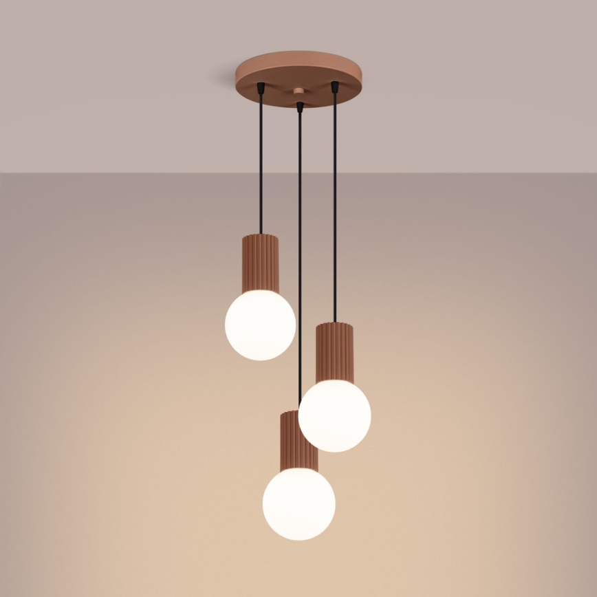 Lühter HALO 3xG9/8W/230V d. 25 cm pruun