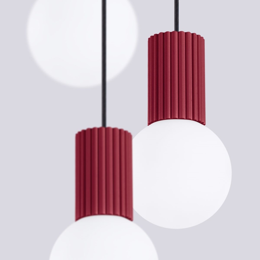 Lühter HALO 3xG9/8W/230V d. 25 cm punane