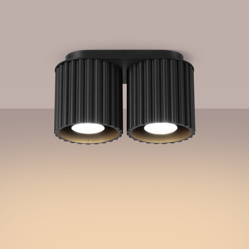 AURA suunatav laevalgusti 2xGU10/10W/230V must