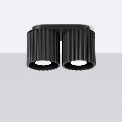 AURA suunatav laevalgusti 2xGU10/10W/230V must