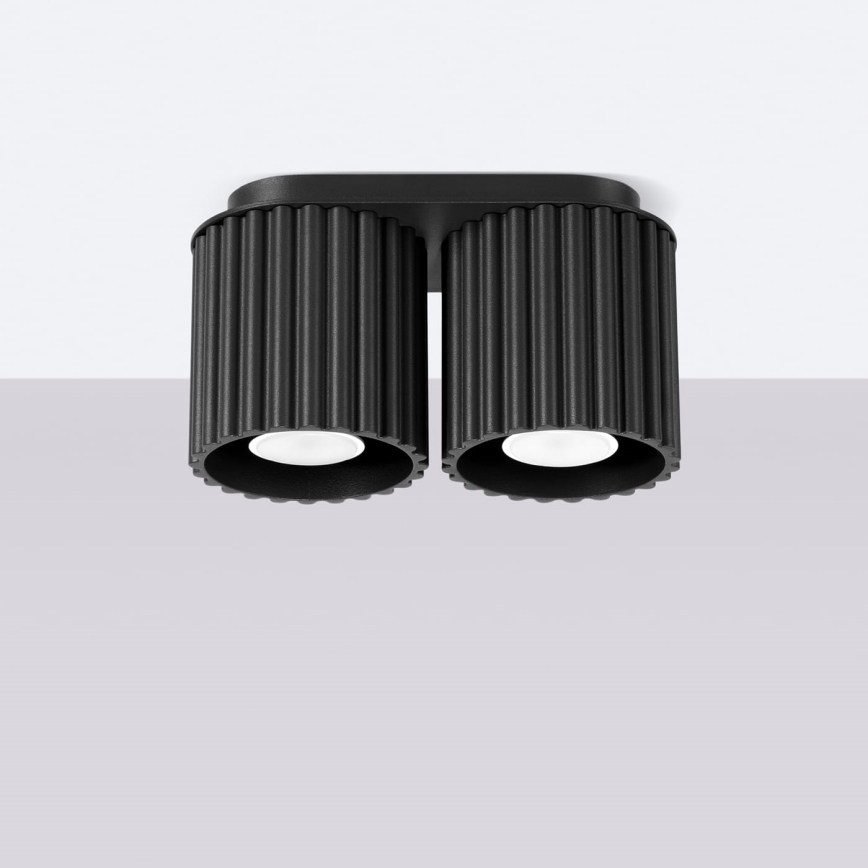 AURA suunatav laevalgusti 2xGU10/10W/230V must