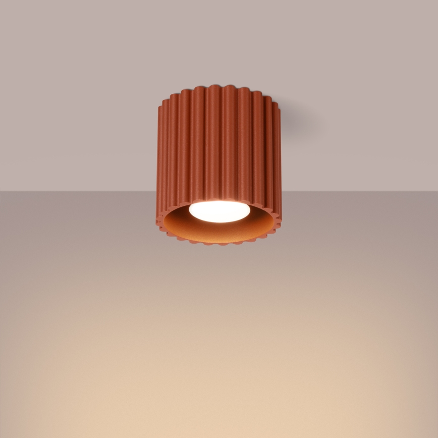 Punktvalgusti AURA 1xGU10/10W/230V 10 cm oranž