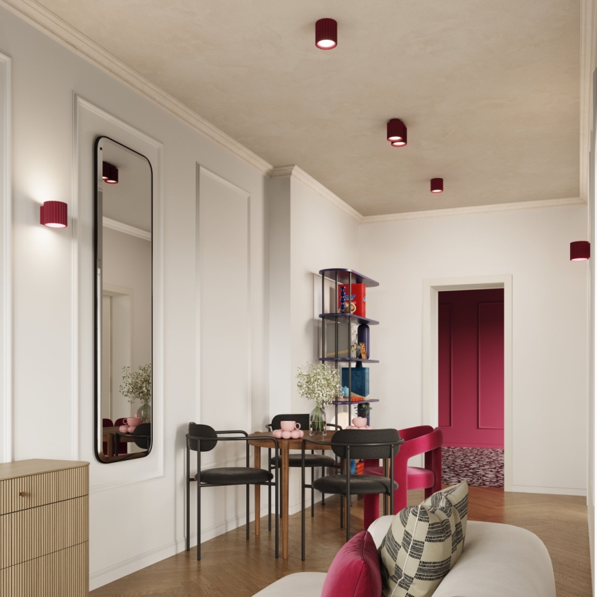 AURA suunavalgusti 1xGU10/10W/230V 10 cm punane