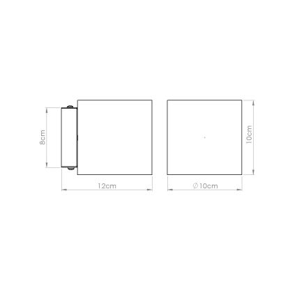 Seinale kinnitatav ORBIS suunavalgusti 1xG9/8W/230V, betoon/roheline