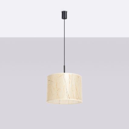 Kaabliga riputatav lühter NEVIA 1xE27/15W/230V, läbimõõt 40 cm, beež/marmori muster