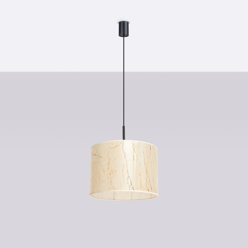 Kaabliga riputatav lühter NEVIA 1xE27/15W/230V, läbimõõt 40 cm, beež/marmori muster
