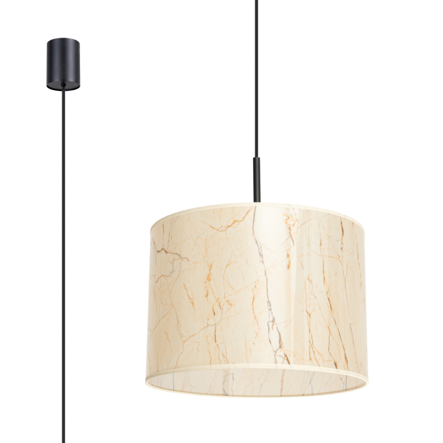 Kaabliga riputatav lühter NEVIA 1xE27/15W/230V, läbimõõt 40 cm, beež/marmori muster