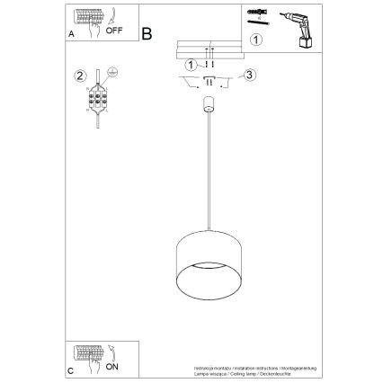 Kaabliga riputatav lühter NEVIA 1xE27/15W/230V, läbimõõt 40 cm, beež/marmori muster
