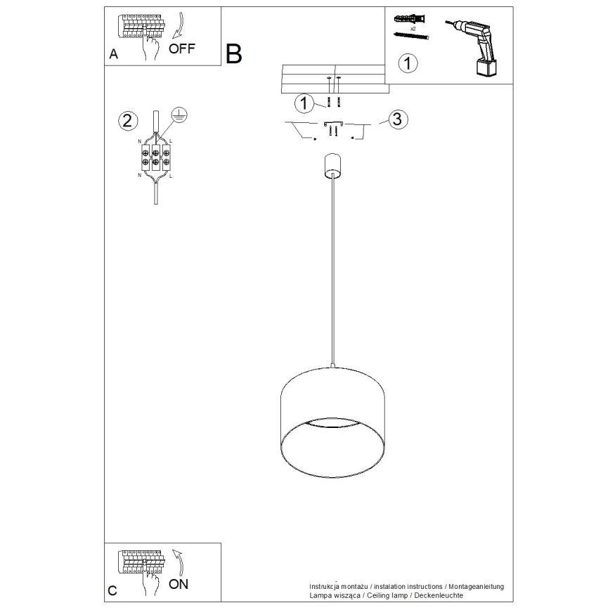 Rippvalgusti NEVIA 1xE27/15W/230V läbimõõt 40 cm sinine