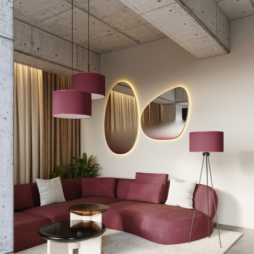 NEVIA ripatslühter kaablil 1xE27/15W/230V, läbimõõt 40 cm, punane