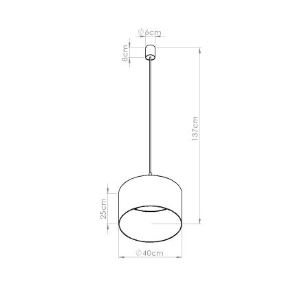 NEVIA ripatslühter kaablil 1xE27/15W/230V, läbimõõt 40 cm, punane