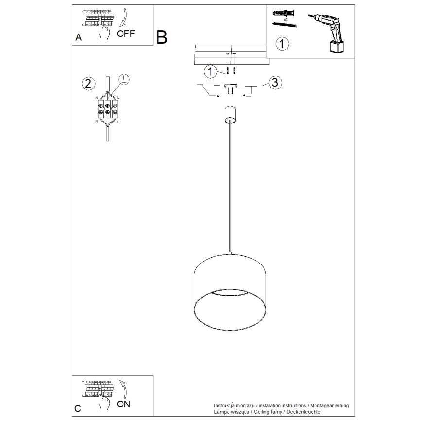 NEVIA ripatslühter kaablil 1xE27/15W/230V, läbimõõt 40 cm, punane