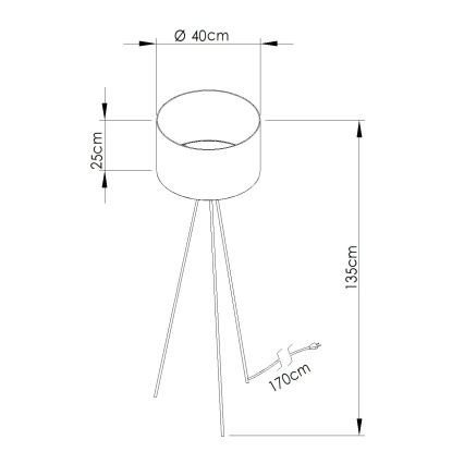 Põrandalamp NEVIA 1xE27/15W/230V taupe
