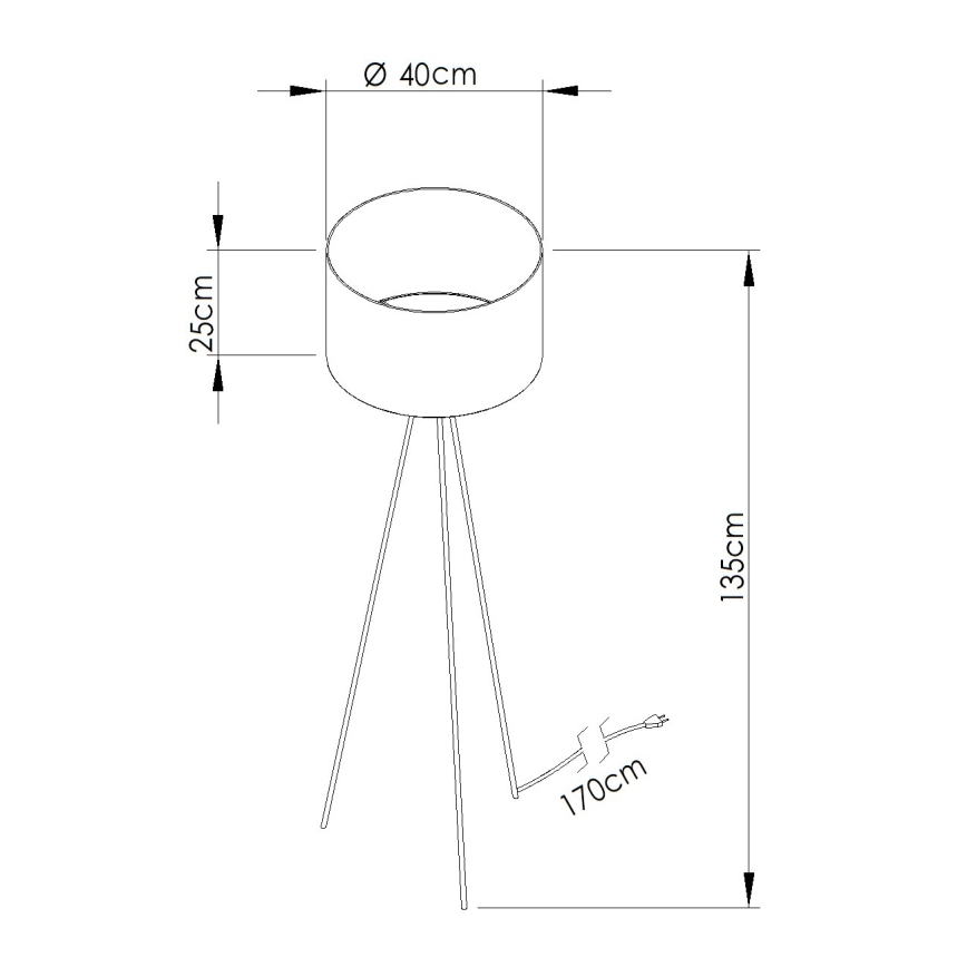 Põrandalamp NEVIA 1xE27/15W/230V taupe