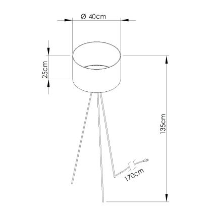 Põrandalamp NEVIA 1xE27/15W/230V beež/marmorikujundus