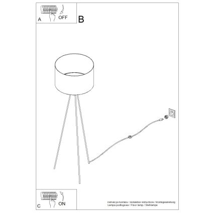 Põrandalamp NEVIA 1xE27/15W/230V beež/marmorikujundus