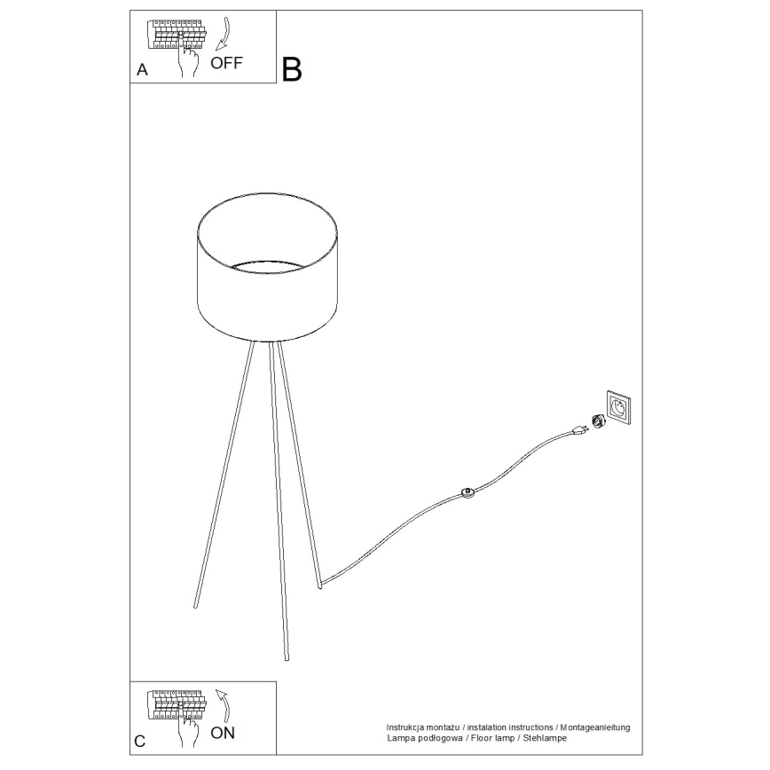 Põrandalamp NEVIA 1xE27/15W/230V punane