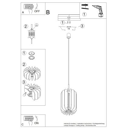 Pendelvalgusti kaablil MULA 1xE27/15W/230V läb. 27 cm sinine