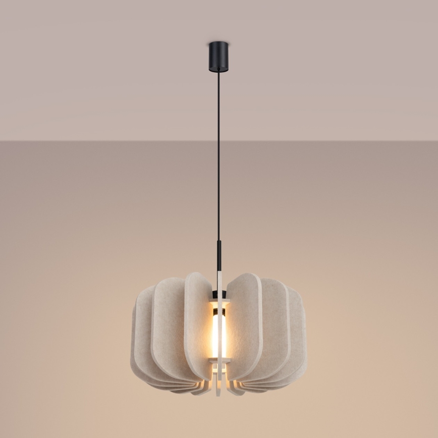 Kaabliga riputatav rippvalgusti MULA 1xE27/15W/230V Ø 45 cm kreemjas