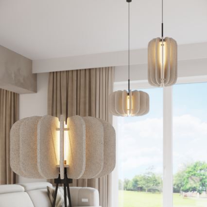 Kaabliga riputatav rippvalgusti MULA 1xE27/15W/230V Ø 45 cm kreemjas