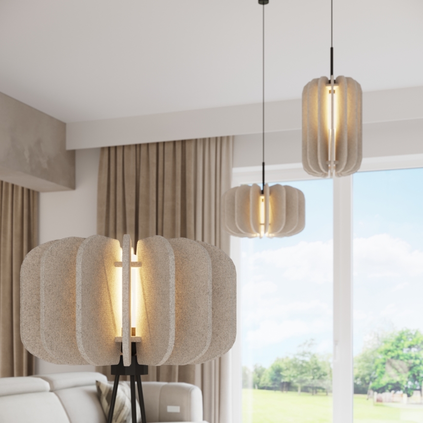 Kaabliga riputatav rippvalgusti MULA 1xE27/15W/230V Ø 45 cm kreemjas