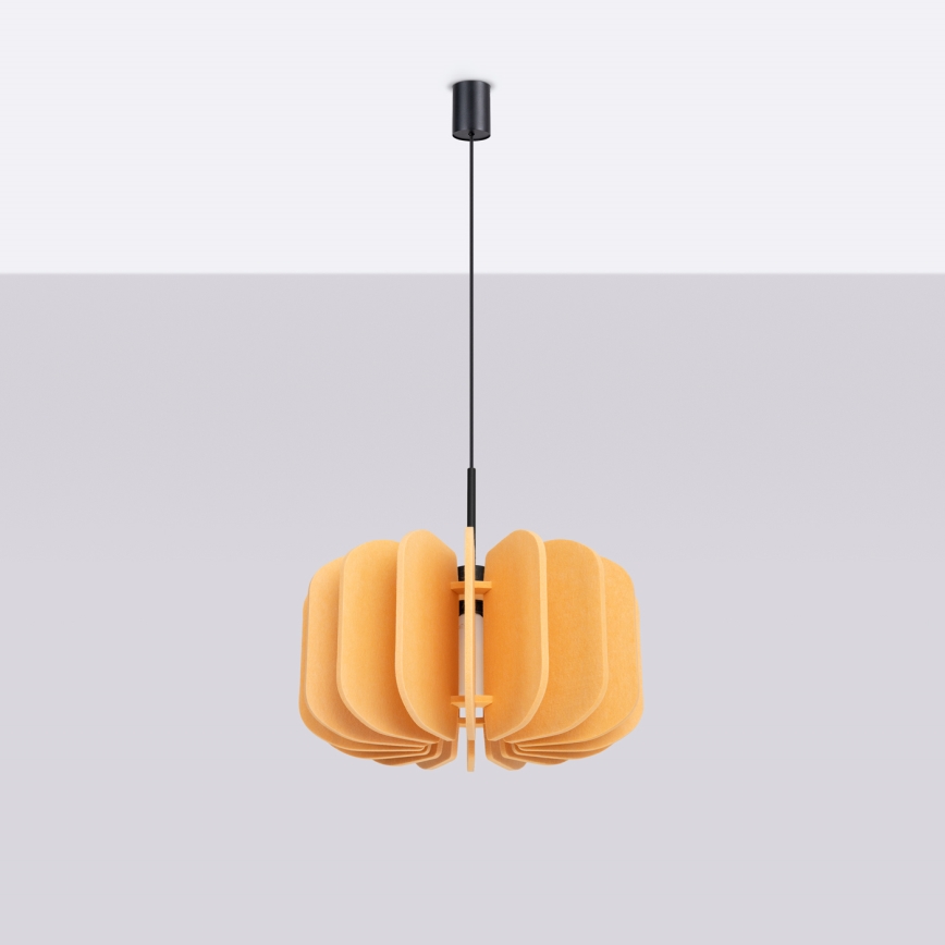 Rippvalgusti kaabliga MULA 1xE27/15W/230V, läbimõõt 45 cm, kollane