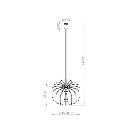 Rippvalgusti kaabliga MULA 1xE27/15W/230V, läbimõõt 45 cm, kollane