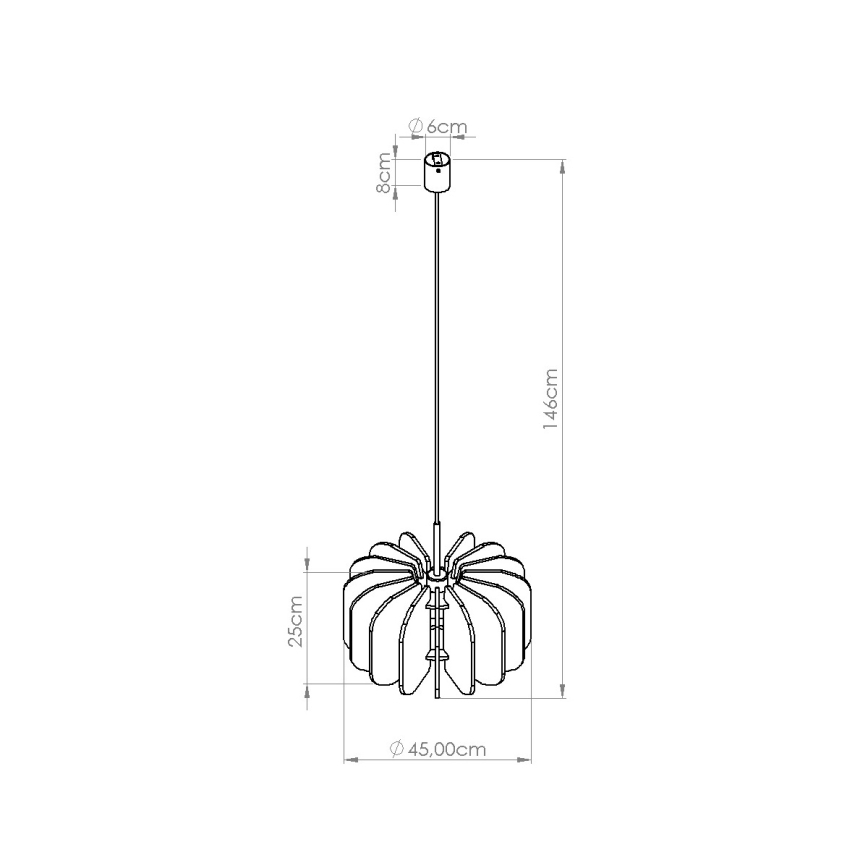 Rippvalgusti kaabliga MULA 1xE27/15W/230V, läbimõõt 45 cm, kollane