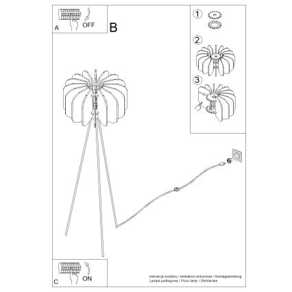 Põrandalamp MULA 1xE27/15W/230V kreemjas