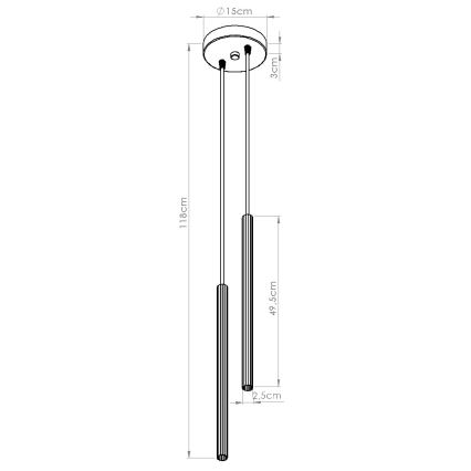 Ripatsvalgusti ARCHE kaabliga 2xG9/8W/230V valge