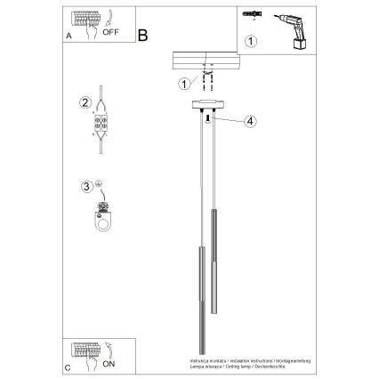 Ripatsvalgusti ARCHE kaabliga 2xG9/8W/230V valge