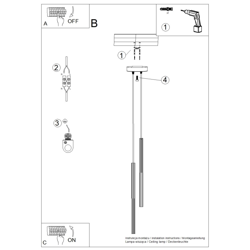 Ripatsvalgusti ARCHE kaabliga 2xG9/8W/230V valge