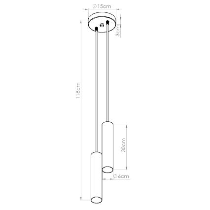Rippvalgusti kaabliga LAGOS 2xGU10/10W/230V must