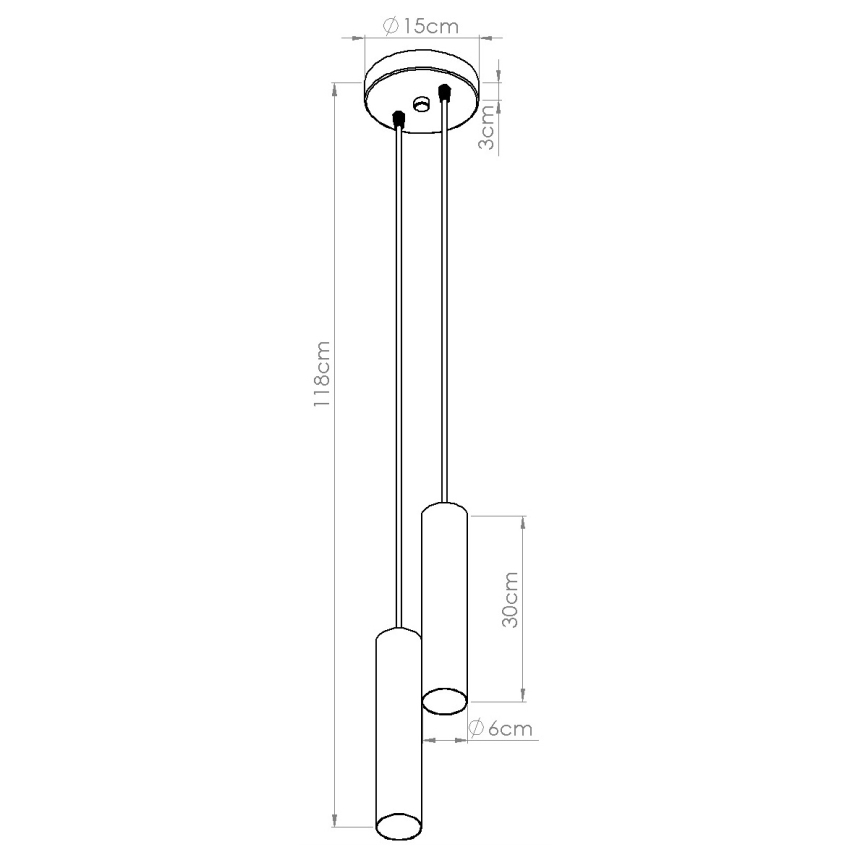 Rippvalgusti kaabliga LAGOS 2xGU10/10W/230V must