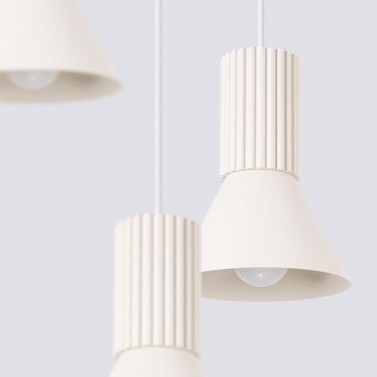 Kaabliga rippvalgusti ESTRIA 3xE14/10W/230V, läbimõõt 30 cm, kreemjas