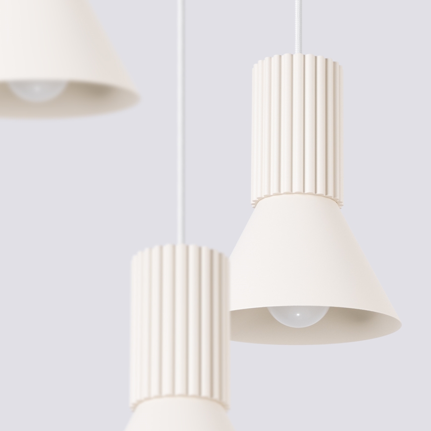 Kaabliga rippvalgusti ESTRIA 3xE14/10W/230V, läbimõõt 30 cm, kreemjas