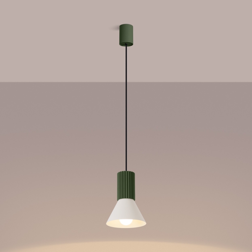 Rippvalgusti kaablil ESTRIA 1xE14/10W/230V, läbimõõt 14 cm, roheline