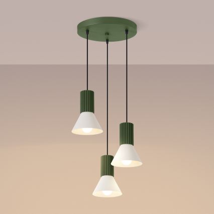 Ripplühter kaabliga ESTRIA 3xE14/10W/230V, läbimõõt 30 cm, roheline