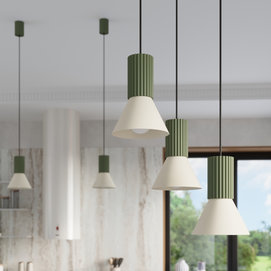 Ripplühter kaabliga ESTRIA 3xE14/10W/230V, läbimõõt 30 cm, roheline