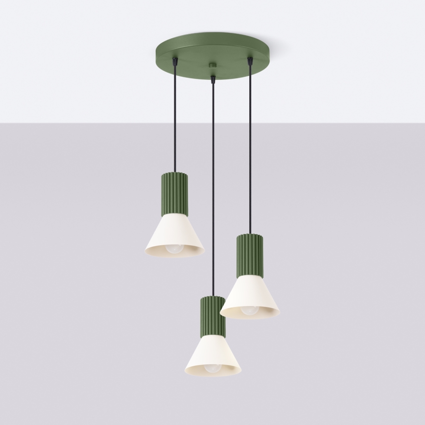 Ripplühter kaabliga ESTRIA 3xE14/10W/230V, läbimõõt 30 cm, roheline