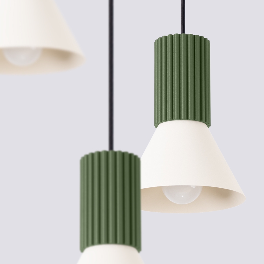 Ripplühter kaabliga ESTRIA 3xE14/10W/230V, läbimõõt 30 cm, roheline